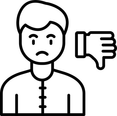 Tatminsizlik. Web simgesi basit illüstrasyon