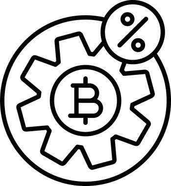 Soyut düz Kripto Para Birimi Bitcoin simgesi 