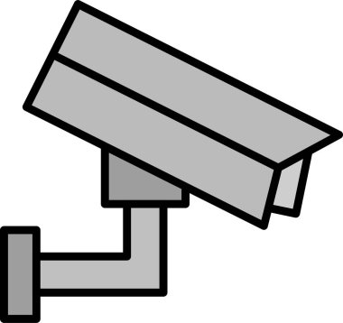 Kapalı devre televizyon. Web simgesi basit illüstrasyon 