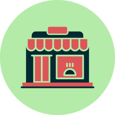 Süpermarket simgesi vektör illüstrasyonu