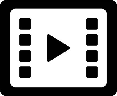 Video oynatıcı vektör düz simgesi