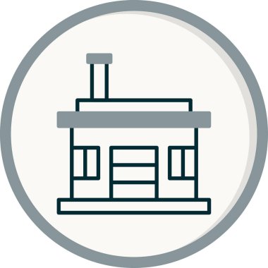 ev binası düz simge, vektör illüstrasyonu 