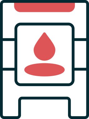 Islak Zemin simgesi, basit vektör illüstrasyonu