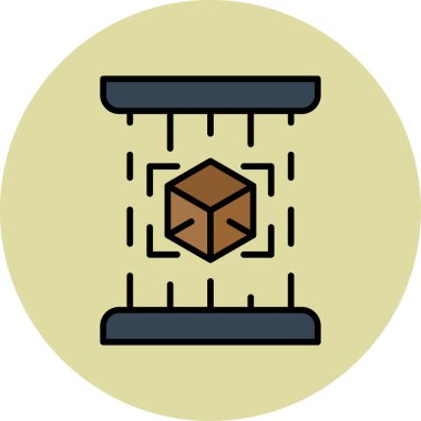 küp simge vektör çizim