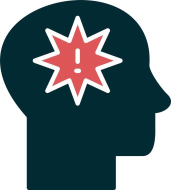 Ünlem işareti olan adam düz simge, panik konsepti, vektör illüstrasyonu