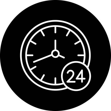 24 Saat Saat saat simgesi vektör çizimi