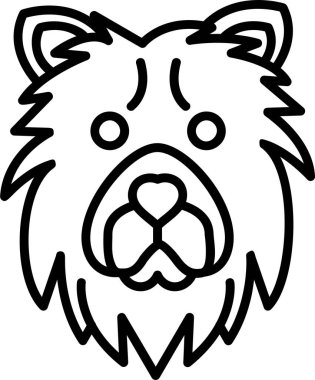 Chow Chow köpek simgesi, vektör çizimi