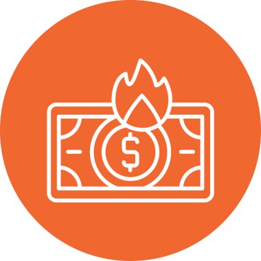 Para yakmak. Web simgesi basit illüstrasyon