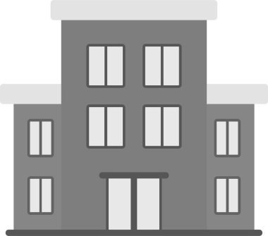 Hostel binası ikon vektör illüstrasyonu