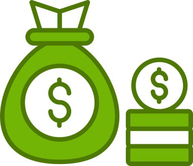 Para konsepti. Web simgesi basit illüstrasyon  