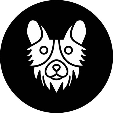 Corgi köpek simgesi vektör illüstrasyonu