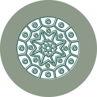 Mandala 'nın basit doğrusal resmi, kutsal çiçek sembolü.