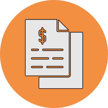 Minimalist bir dizaynda bir belge simgesinin vektör illüstrasyonu.