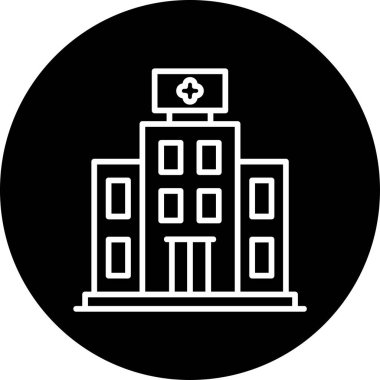 Hastane binası simgesi, vektör illüstrasyonu basit tasarım