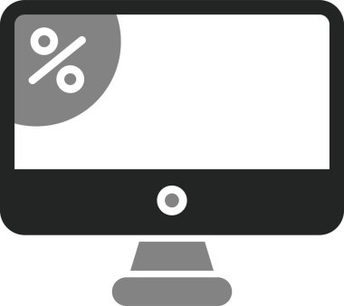 Bilgisayar monitörü. Basit illüstrasyon vektörü