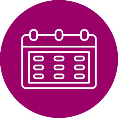 Minimalist bir tasarımda bir takvim simgesinin vektör illüstrasyonuName.