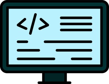 Kodlama. Web simgesi basit illüstrasyon