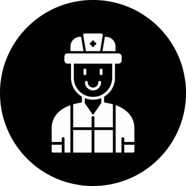 İtfaiyeci. Web simgesi basit illüstrasyon