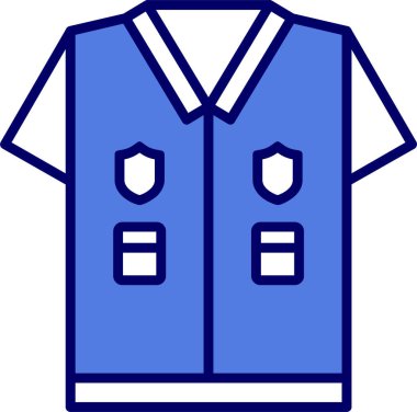 Polis üniforması. Web simgesi basit illüstrasyon