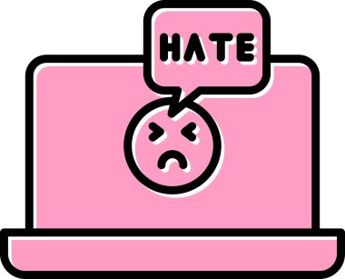 Nefret mesajı, vektör simgesi çizimi 