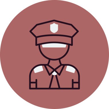 Polis avatarı. Web simgesi basit illüstrasyon