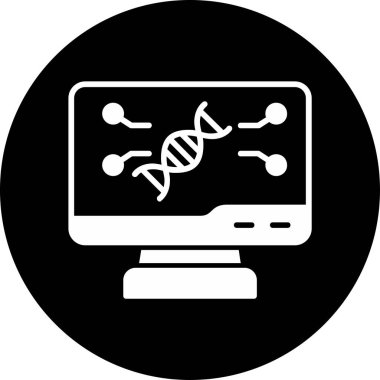 Bilgisayar ekranında DNA işaretinin basit doğrusal çizimi