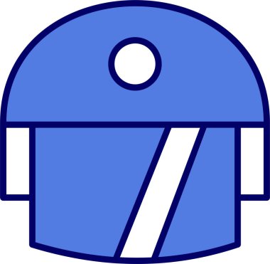 Modern miğfer soyut bir vektör simgesi olarak canlı renklerle gösterilmiştir.