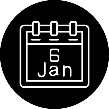 Ocak takvim simgesi tasarımı, web illüstrasyonu