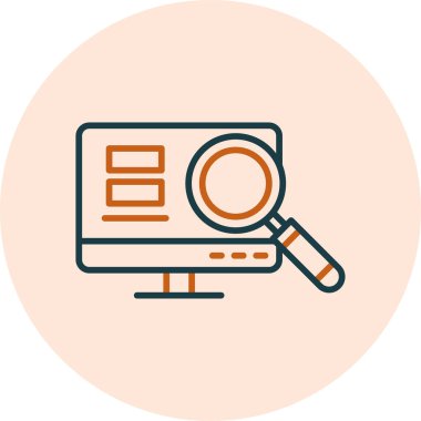 Soruşturma. Web simgesi basit illüstrasyon