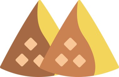 Hint Samosa Simgesi Vektör İllüstrasyonu Beyaz Arkaplanda İzole Edildi