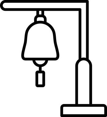 Bell web simgesi, düz biçim, vektör illüstrasyonu