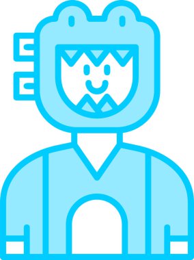 Şirin bir erkek karakter dinozorunun vektör çizimi