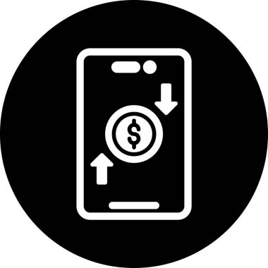 Çevrimiçi para transferi. Web simgesi basit illüstrasyon 