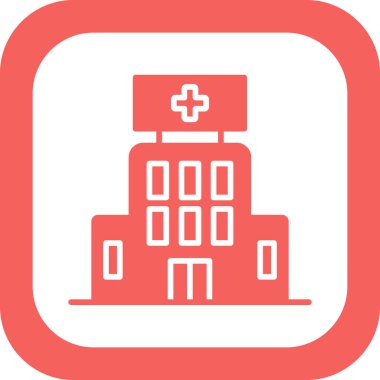 Hastane simgesi, vektör illüstrasyonu basit tasarım