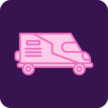 Minivan. Web simgesi basit illüstrasyon 