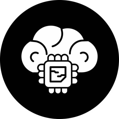 Beyin Simgesi Basit Vektör İllüstrasyonu 