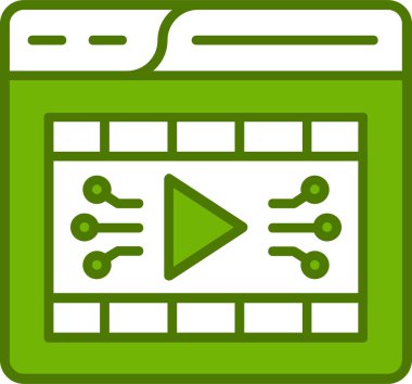 Video oynatıcı ikon vektör illüstrasyonu