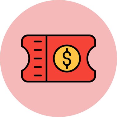 Bir bilet simgesinin vektör illüstrasyonu 