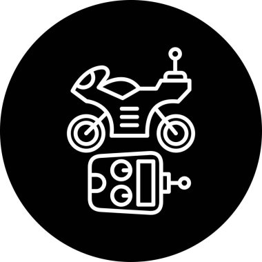 motosiklet ve uzaktan kumanda simgesi, vektör illüstrasyonu 