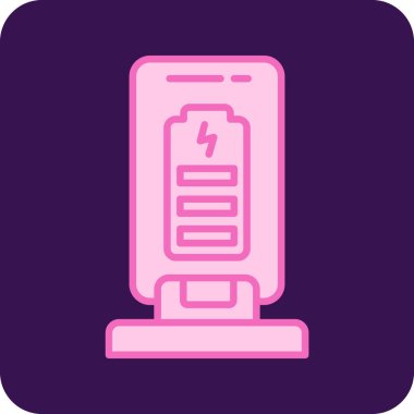 Şarj edilmiş pil simgesi. vektör illüstrasyonu