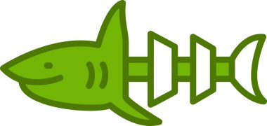 Köpekbalığı hayvan simgesi işaret vektör illüstrasyonu 