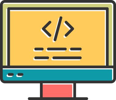 bilgisayar simgesi, vektör illüstrasyonu basit tasarım