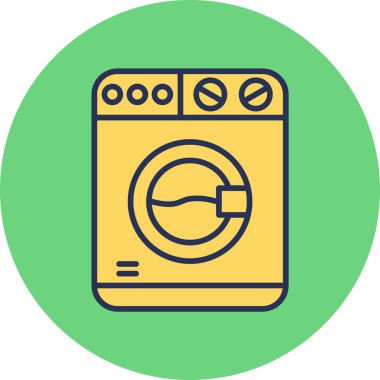 Çamaşır makinesi. Web simgesi basit illüstrasyon 