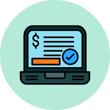 Çevrimiçi iş ve finans simgesinin vektör illüstrasyonu