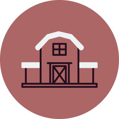 çiftlik evi simgesi, vektör illüstrasyonu