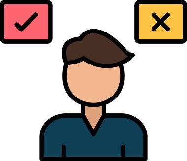 Karar verme ikonu. vektör illüstrasyonu