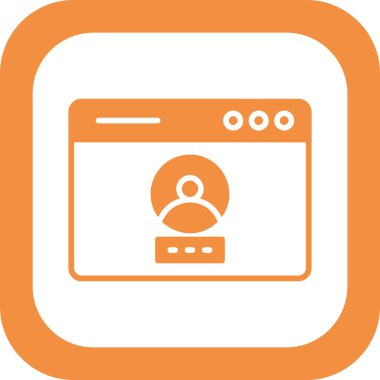 Basit tarayıcı simgesi, vektör illüstrasyonu