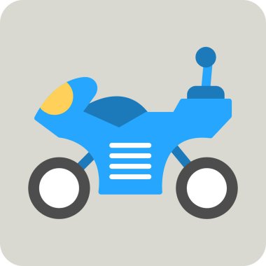 Motosiklet. Web simgesi basit illüstrasyon
