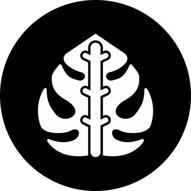 Tropikal yaprak. Web simgesi basit illüstrasyon 