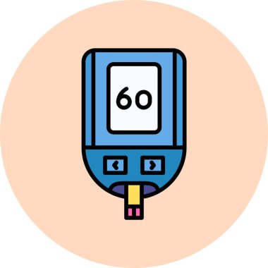 Glucometer simgesi, vektör illüstrasyonu basit tasarım
